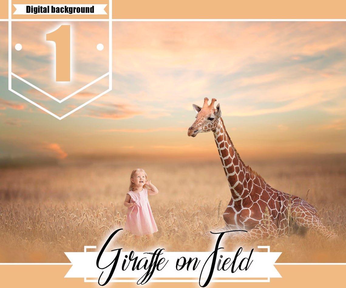 Giraffe on the Field, Backdropcover image.