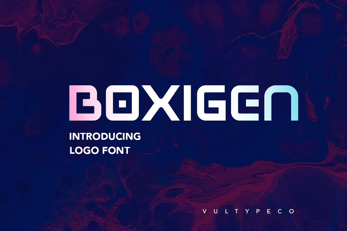 Boxigen - Futuristic Tech Font cover image.