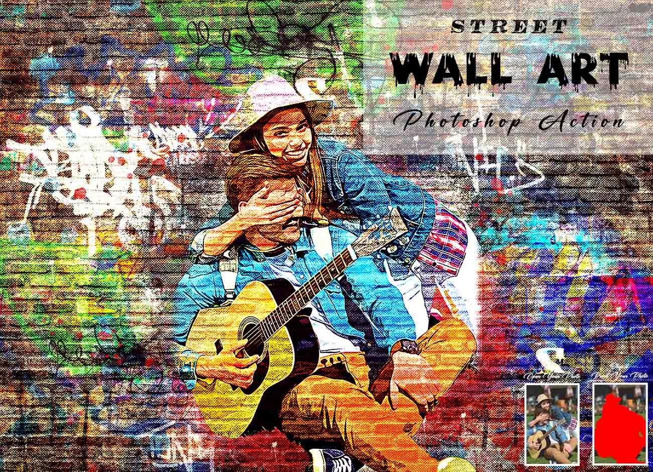 Street Wall Art Photoshop Actioncover image.