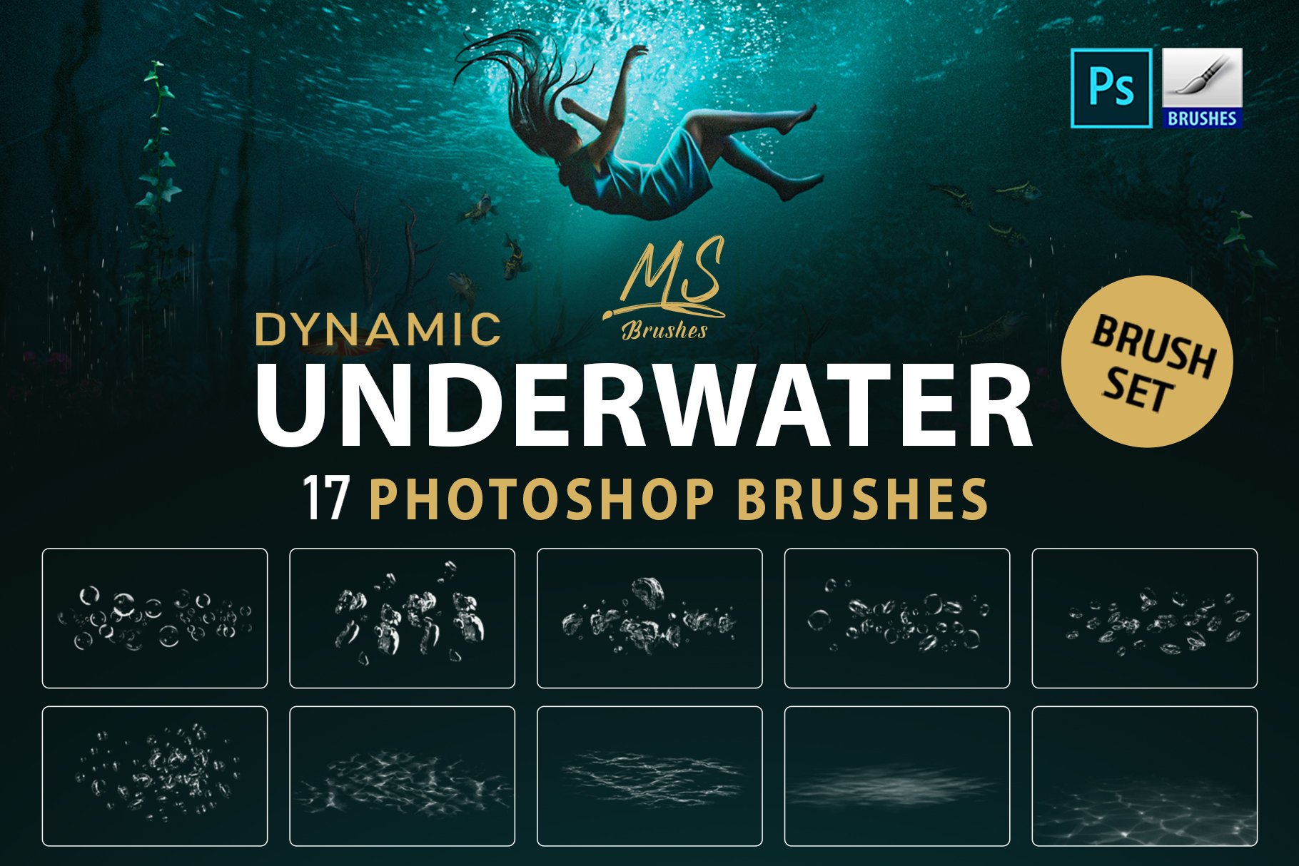 Underwater Photoshop Brushescover image.