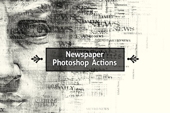 Newspaper Text Photoshop Actioncover image.