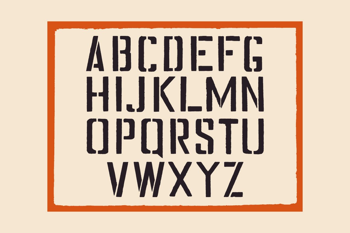 Stencil english alphabet (!vector!) preview image.