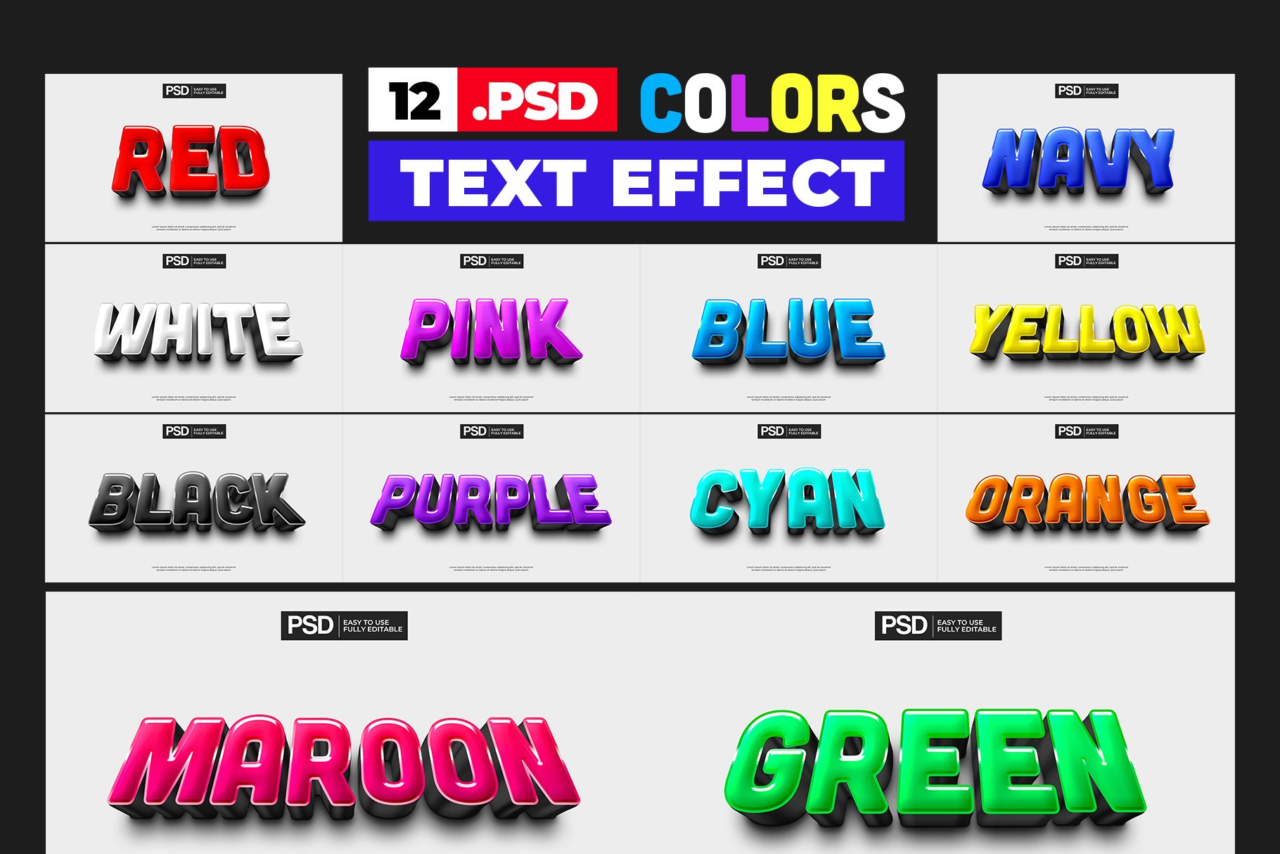3D Colors Photoshop Text Effectcover image.
