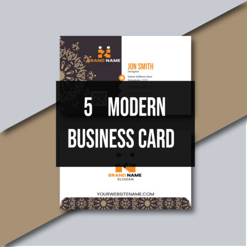 5 Modern Business Card Template Bundles Design cover image.