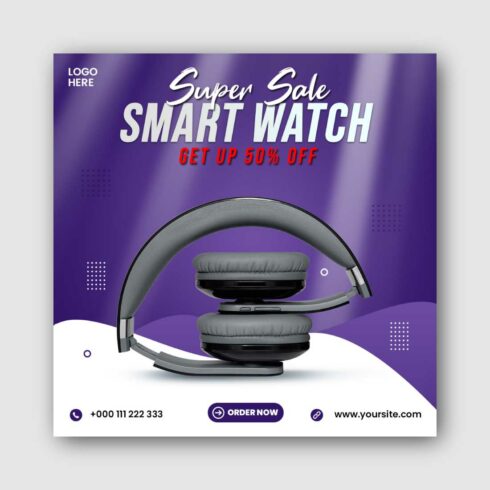 Smart Watch Social Media Instagram Post Template cover image.