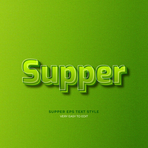Super 3d Editable Text Effect style cover image.