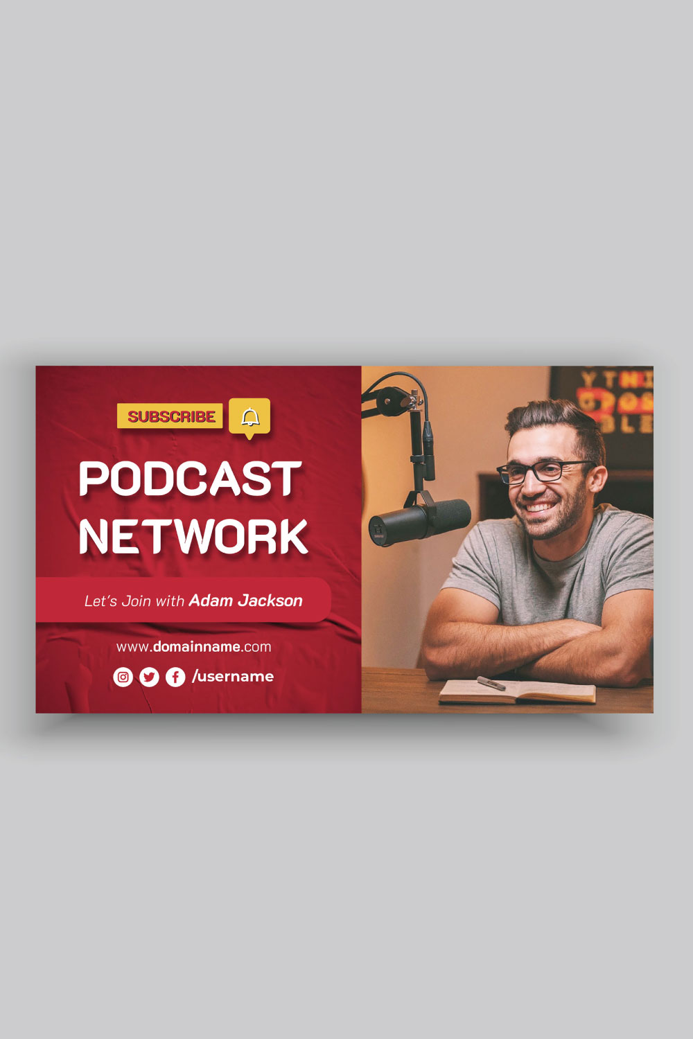YouTube Thumbnail Design for podcast pinterest preview image.