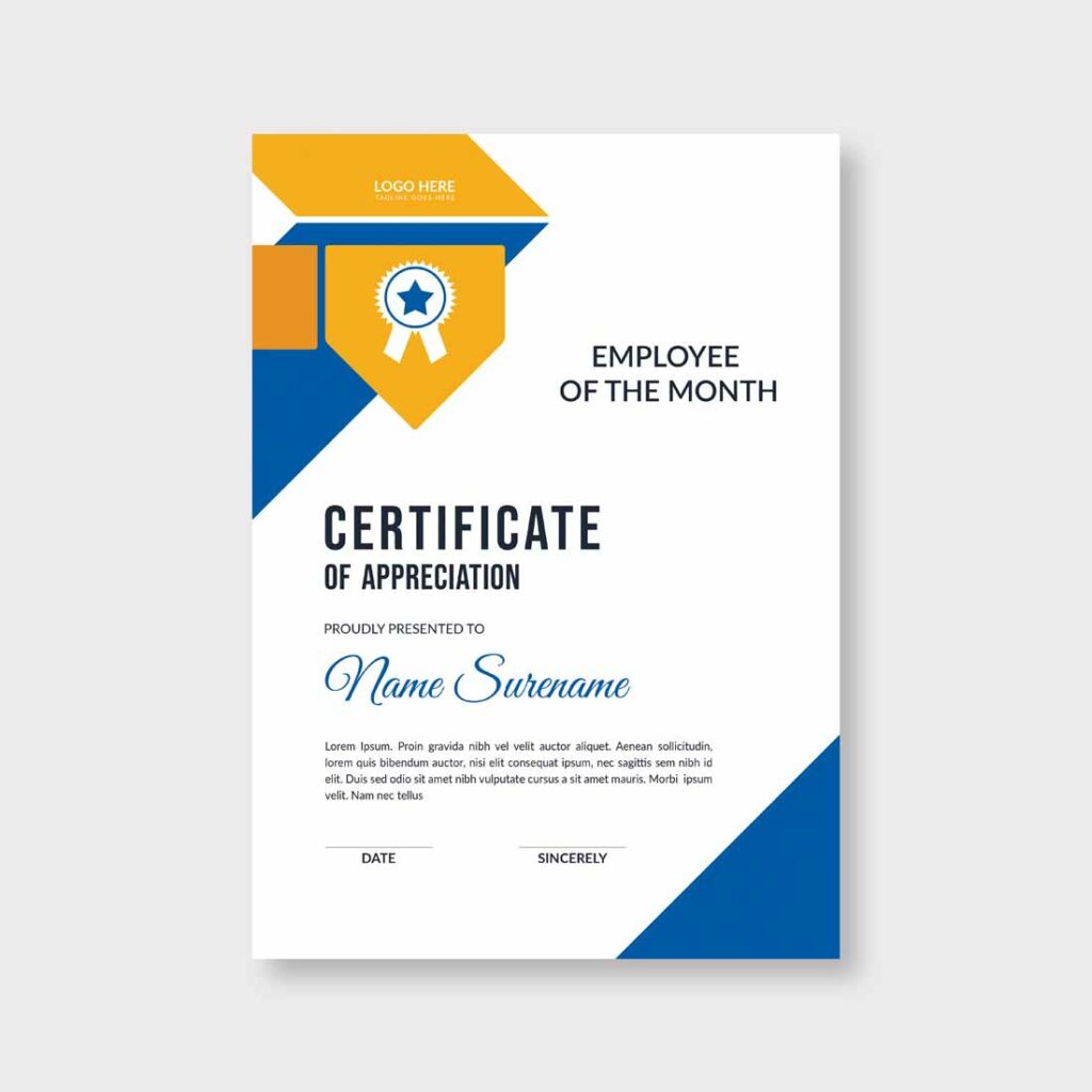 Triangle Award Certificate Layout - MasterBundles