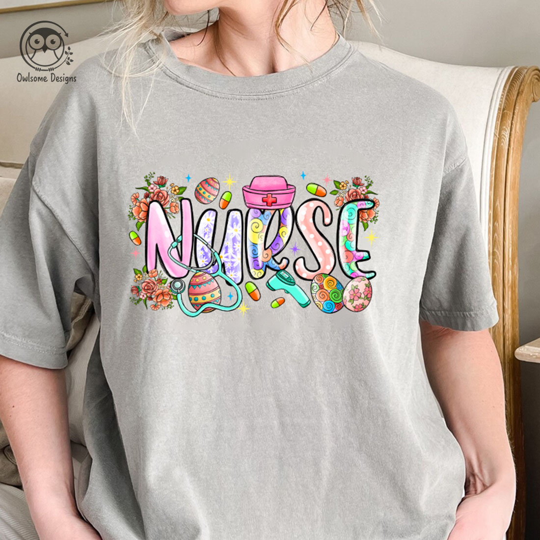 Easter Day Nurse PNG Sublimation preview image.