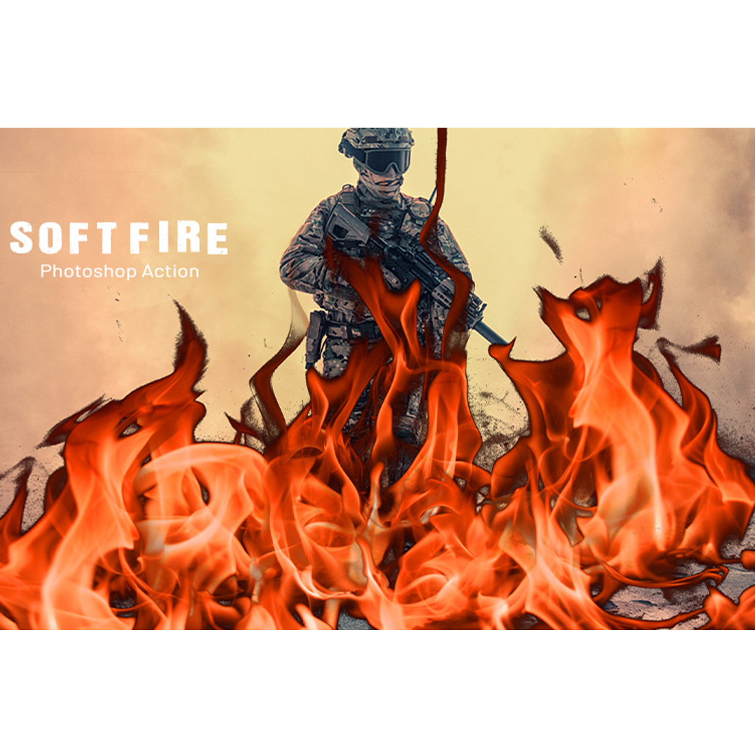 Soft fire Photoshop Action cover image.
