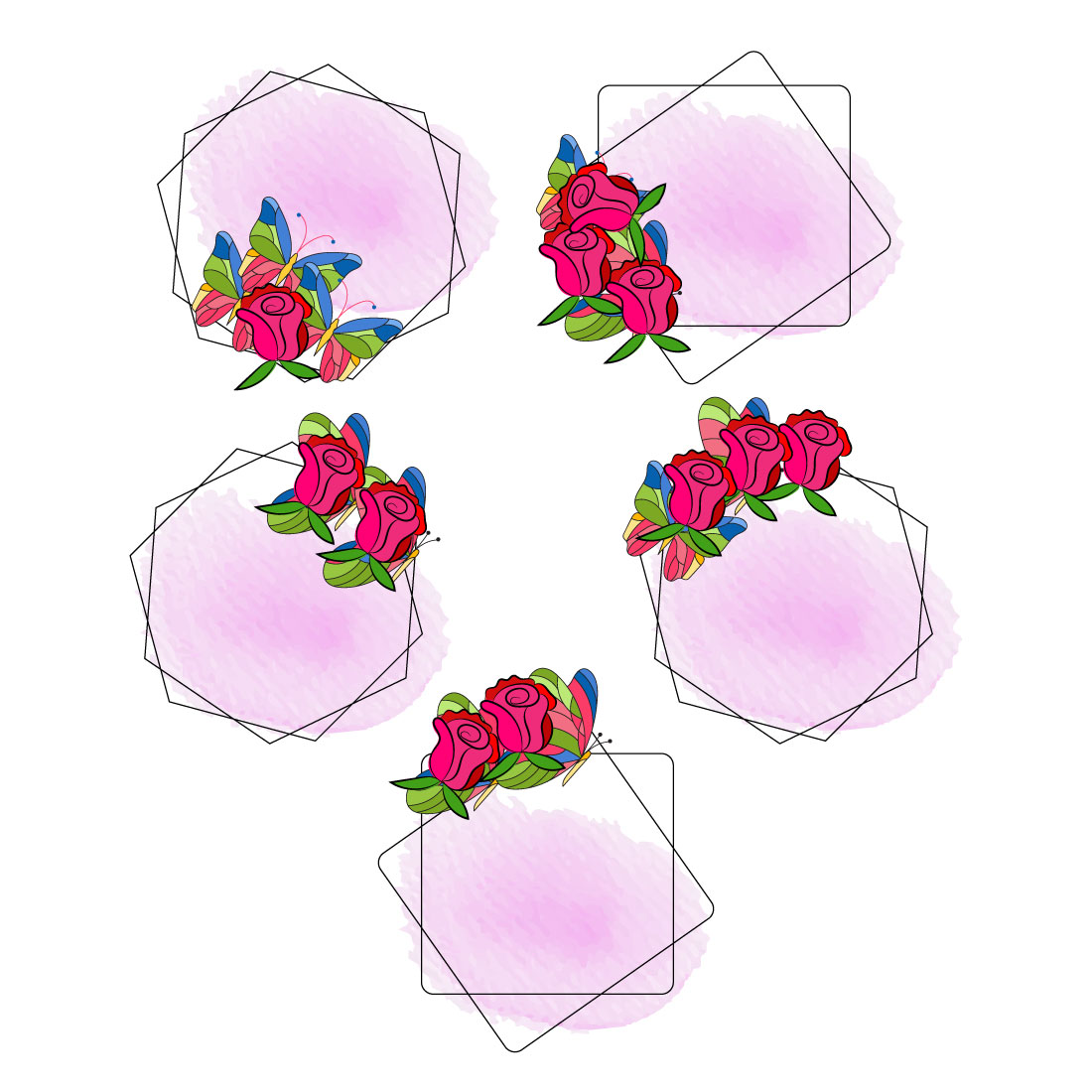 Floral ornament svg bundle cover image.