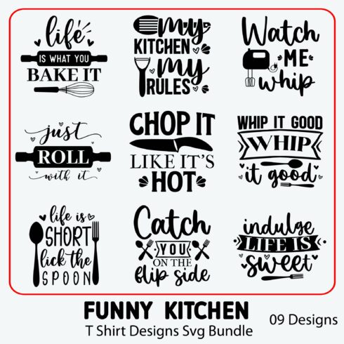 Funny Kitchen T Shirt Designs SVG Designs cover image.