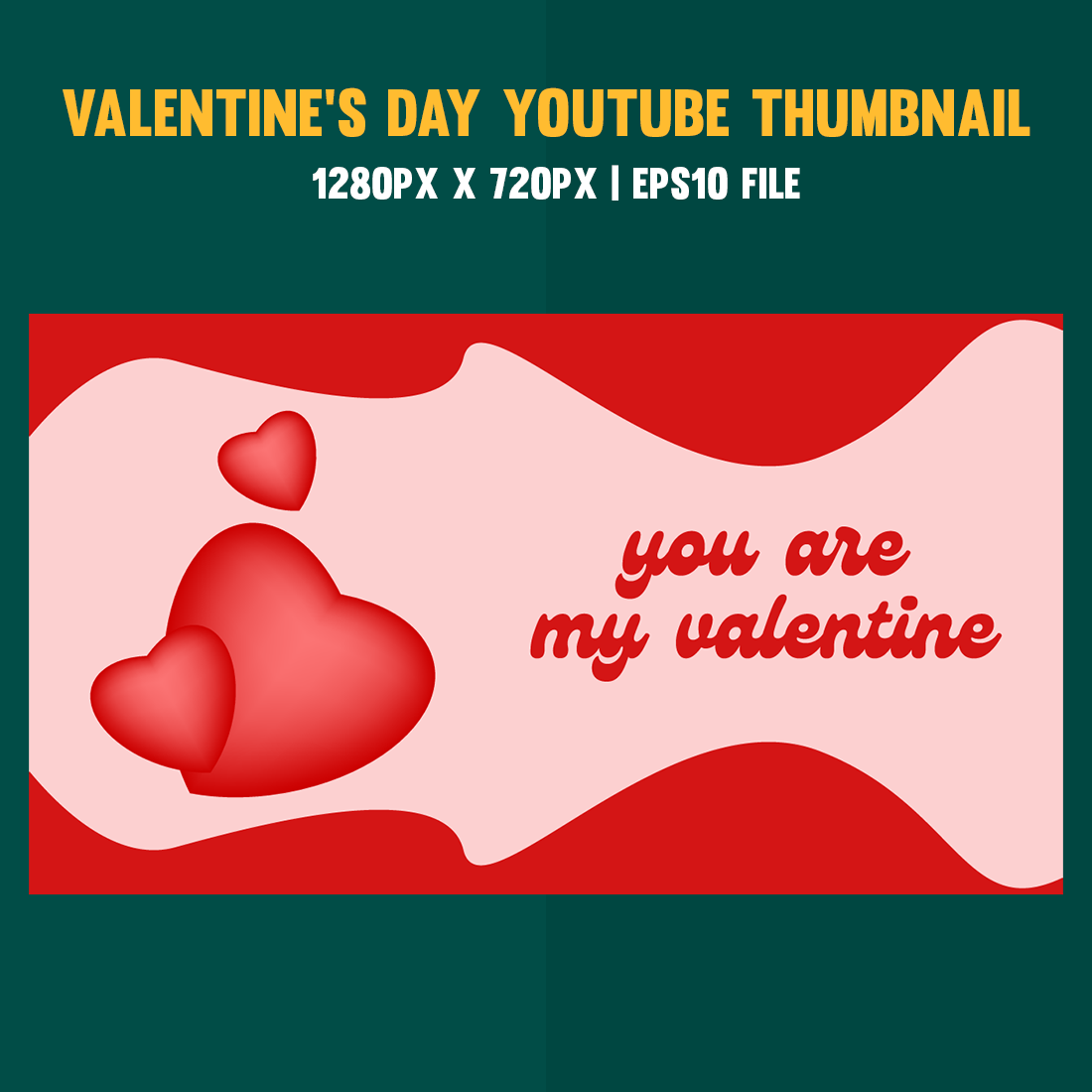 You are my valentine Valentines Day Youtube Thumbnail preview image.