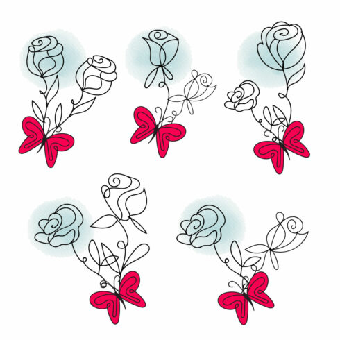Watercolor rose bundle cover image.