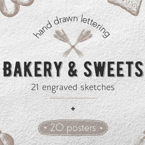 A bakery and sweets poster with the words 20 posters.
