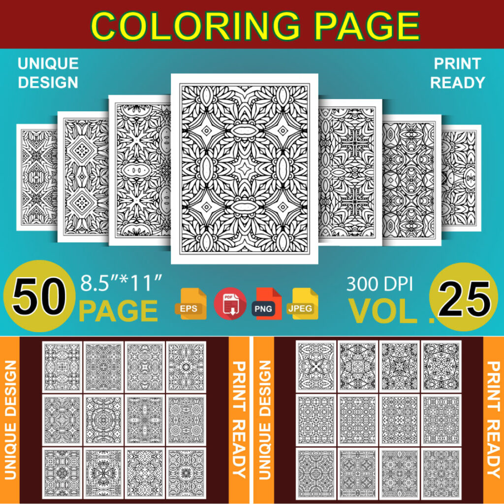 50 Adult Coloring Book Page KDP Design - MasterBundles