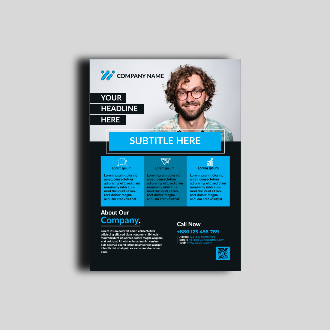 Creative business flyer design in template preview image.