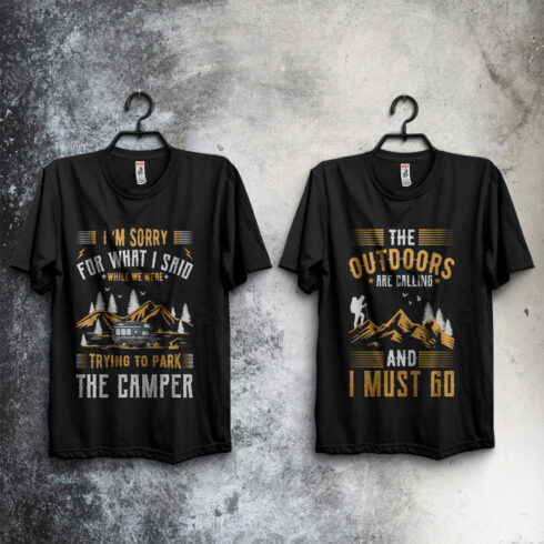 Camping And Adventure T-Shirt Design, 2 Design cover image.