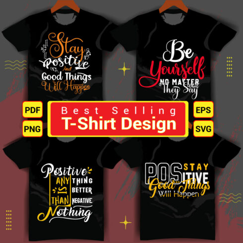 T-Shirt Design And Best Selling Typography Motivational Quote cover image.