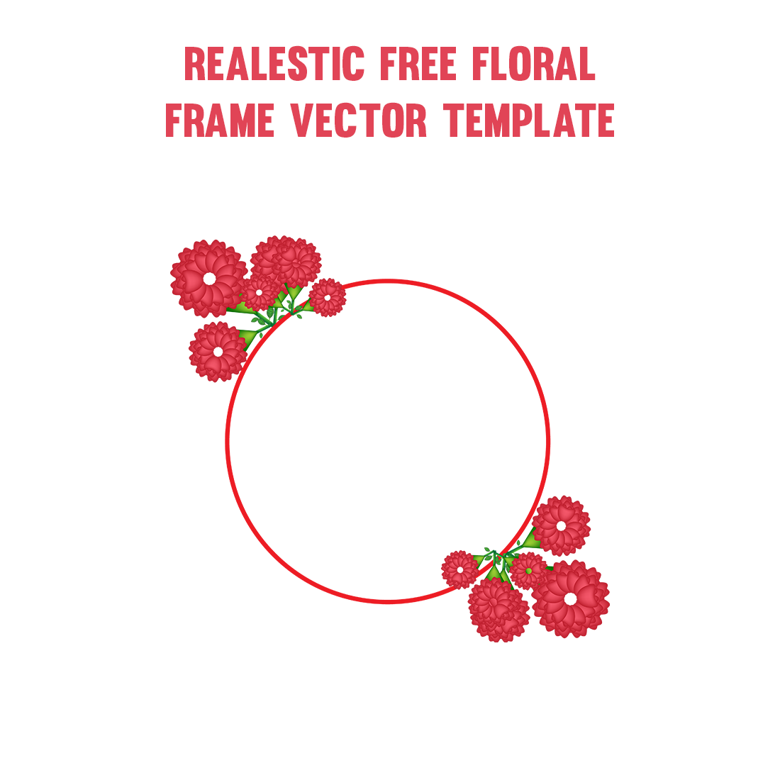 Realestic Free Floral Frame Vector Template preview image.