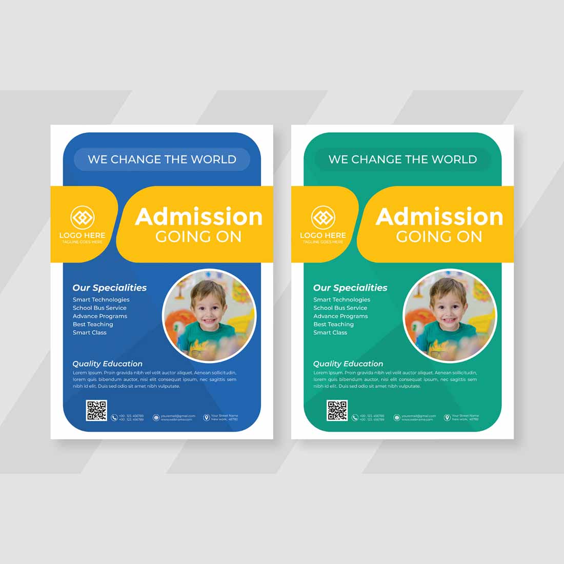 School Admission Flyer Template cover image.