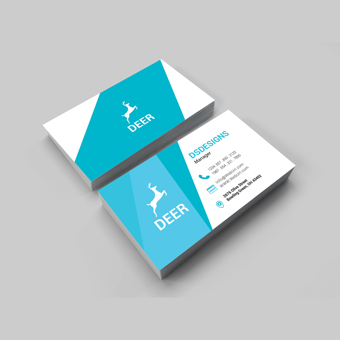 Corporate business card design in blue color cover image.