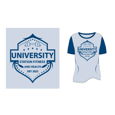 University Station Fitness and Health 2023 Logotype t Shirt Design cover image.