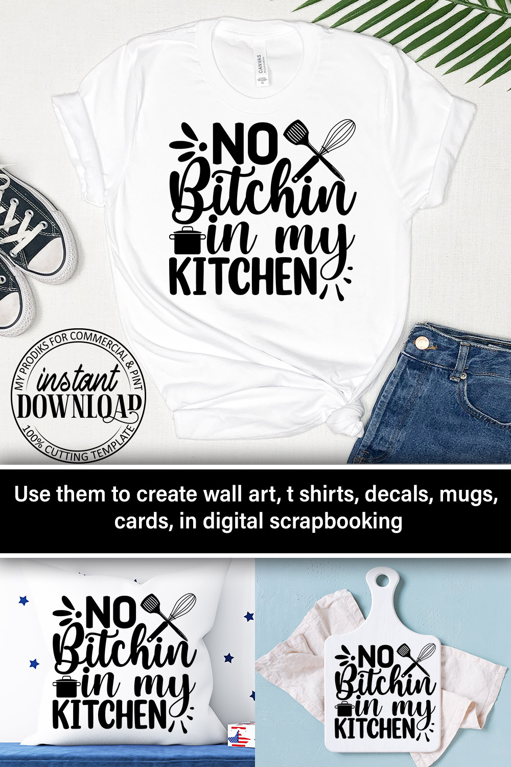 cooking - No bitchin in my kitchen pinterest preview image.