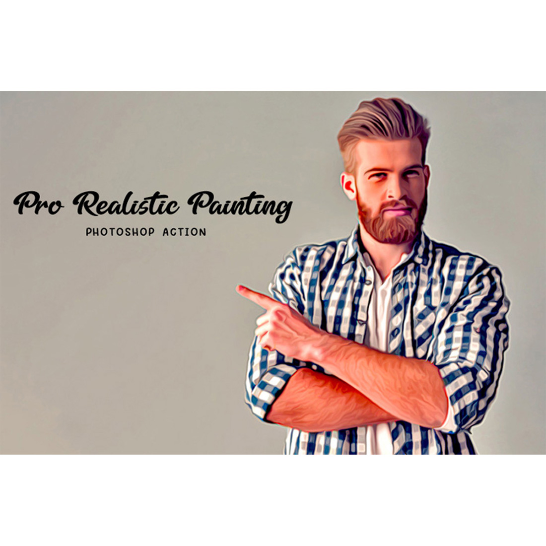 Pro Realistic Painting Photoshop Action cover image.