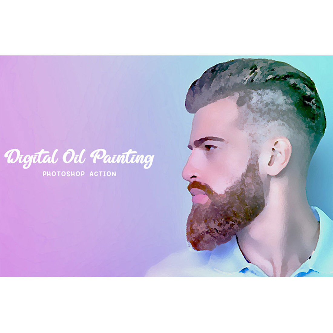 Digital Oil Painting Photoshop Action cover image.