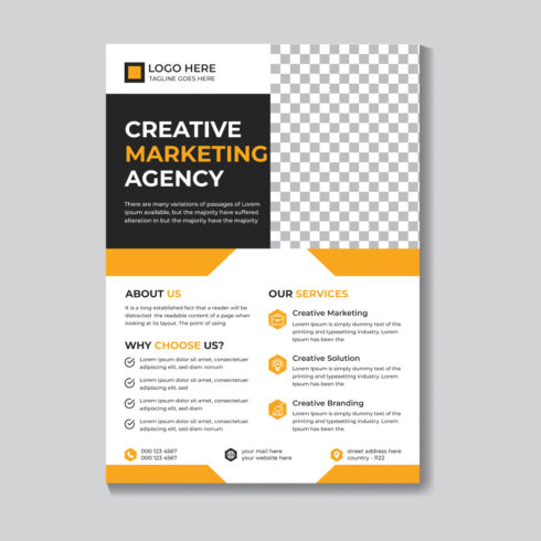 Corporate Creative Modern Marketing Business Flyer Design Template cover image.