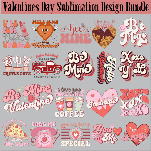 Valentine\'s Day Sublimation Design Bundle cover image.