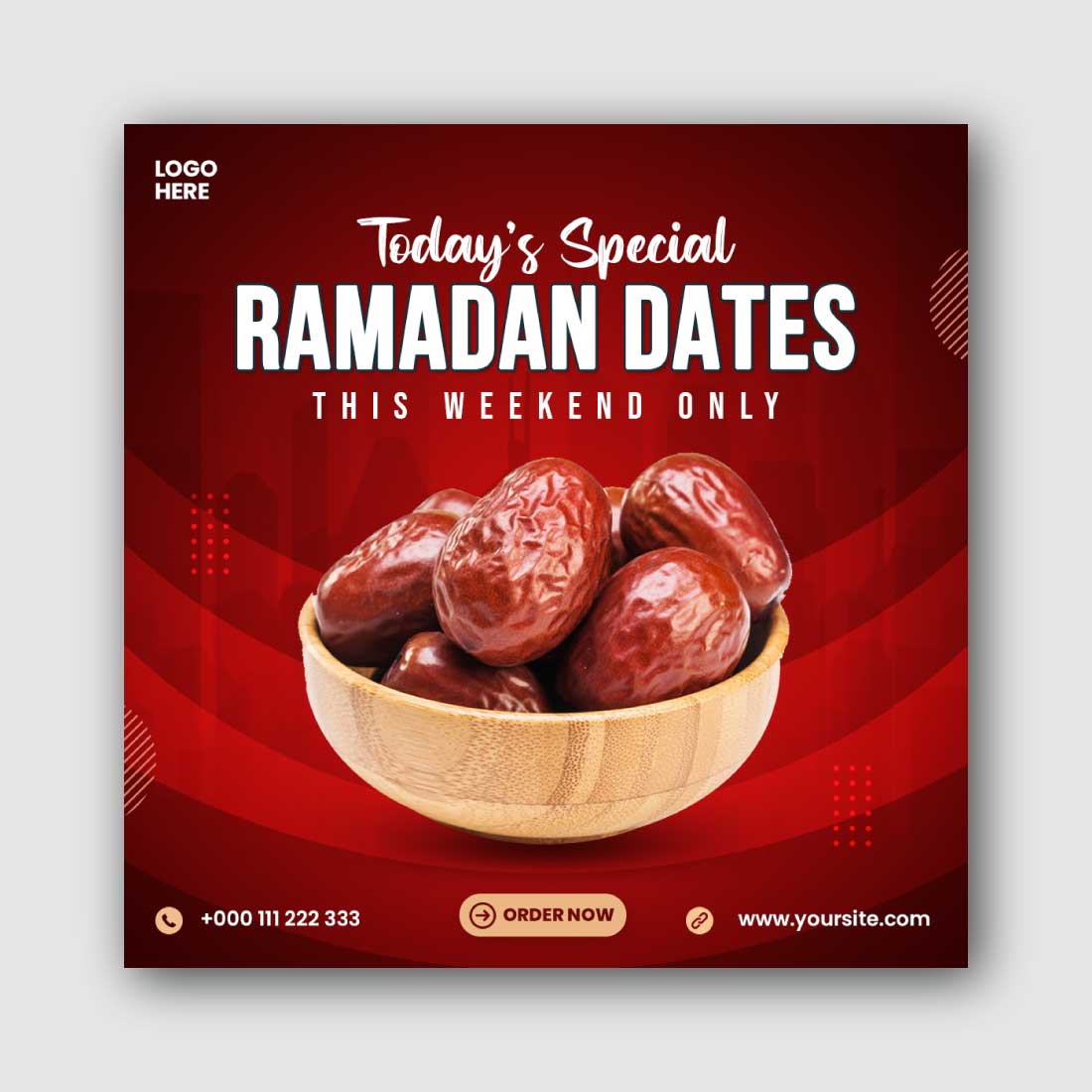 Ramadan Dates Social Media Instagram Post Template cover image.