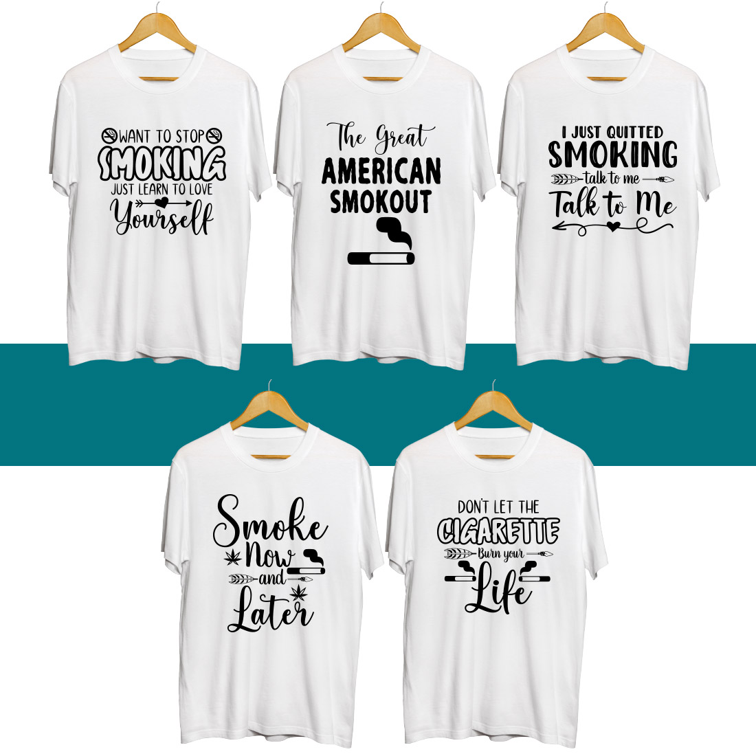 American Smokout SVG T Shirt Designs Bundle cover image.