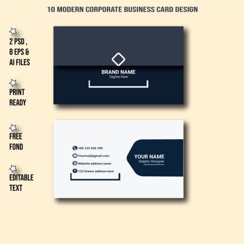 10 Modern Corporate Business Card Bundles Design cover image.