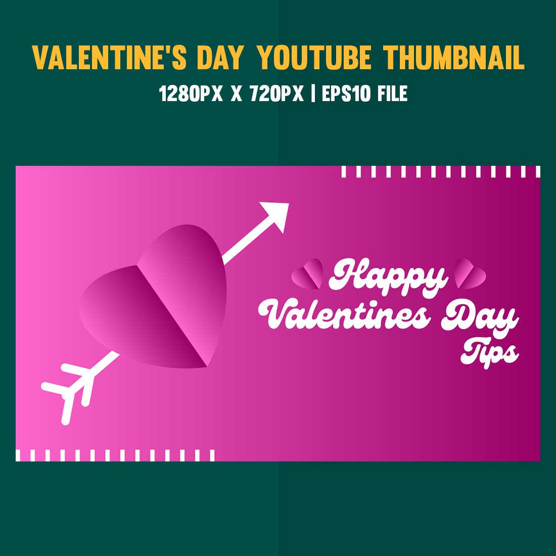 Happy Valentines Day Youtube Thumbnail preview image.