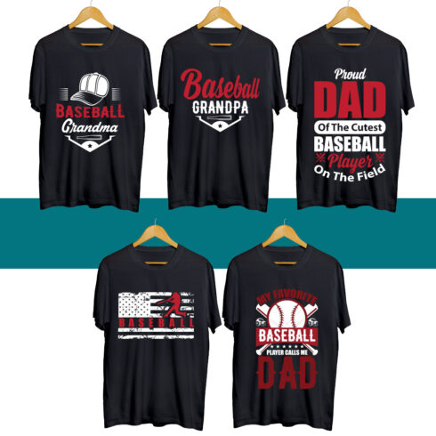 Baseball SVG T Shirt Designs Bundle cover image.