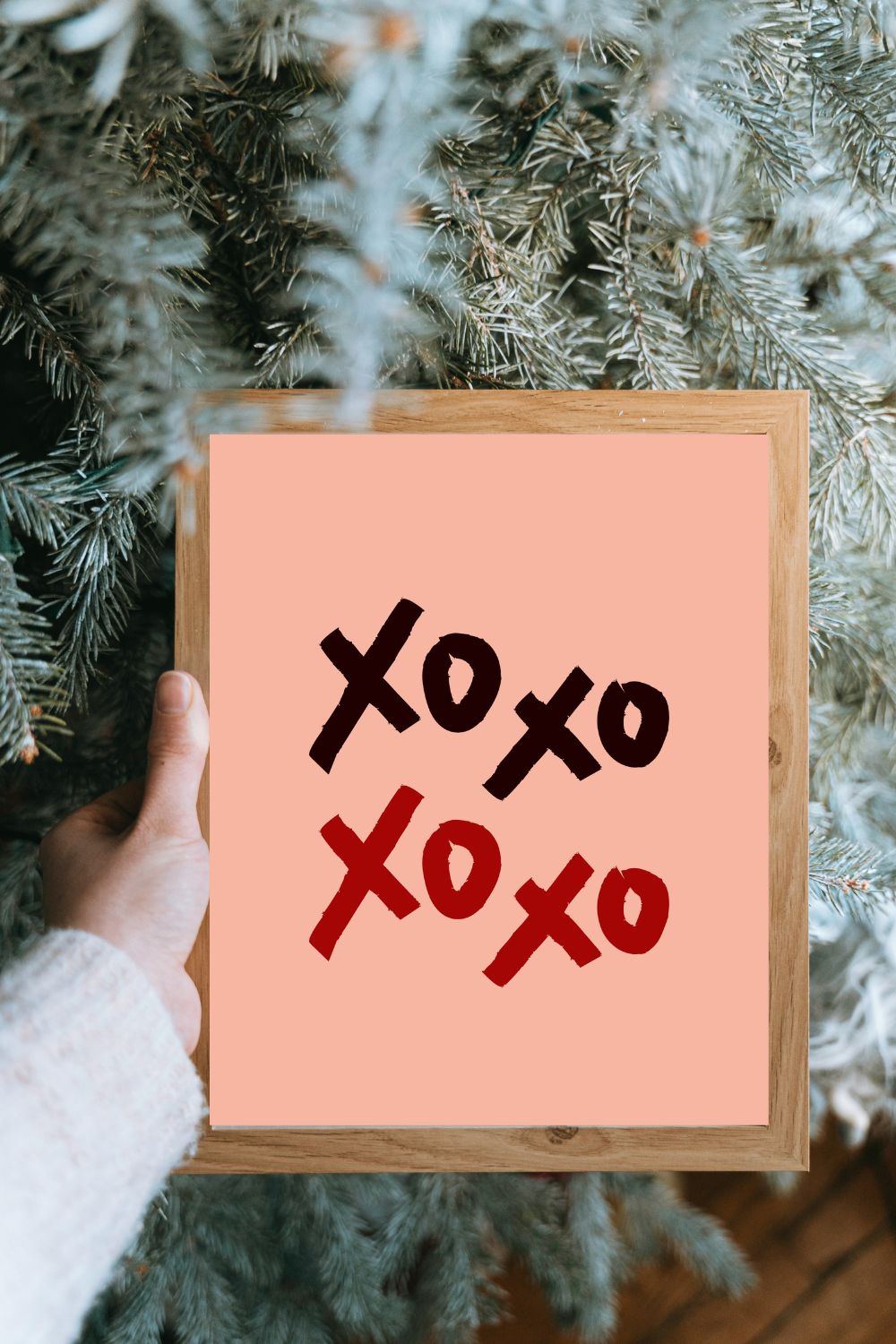 PRINTABLE XOXO Word Art Print, Minimalist Valentines Day Art Print, Wall Art Download, Simple valentines Home Decor - Digital Download pinterest preview image.