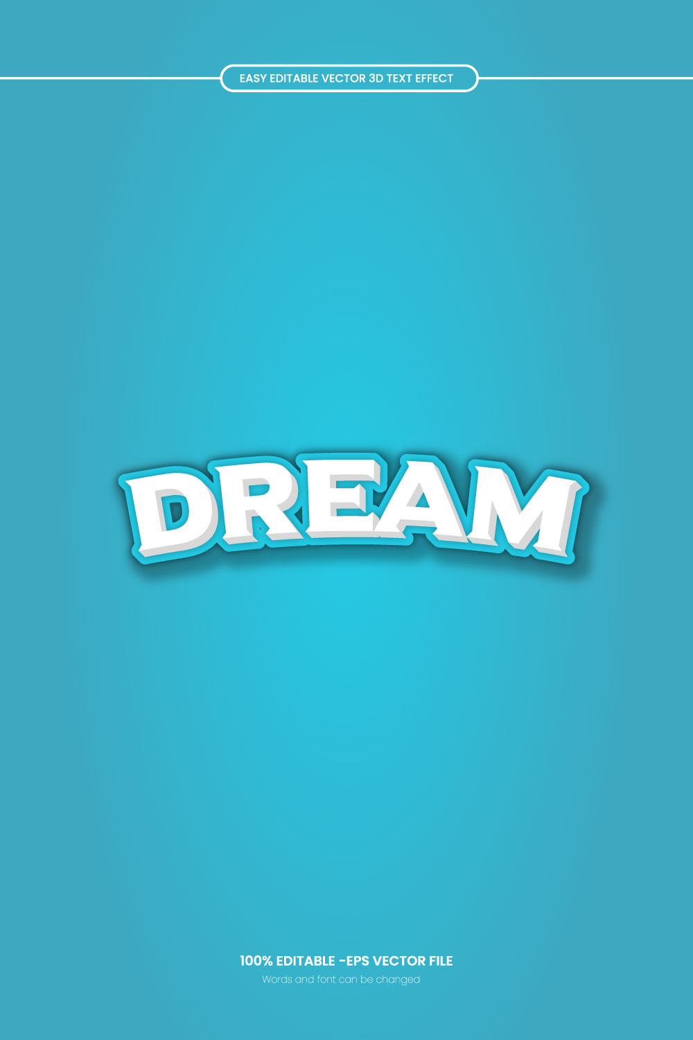 Dream 3d editable text effect design pinterest preview image.