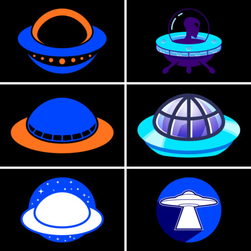 Happy World UFO day UFO flying spaceship Vector illustration cover image.