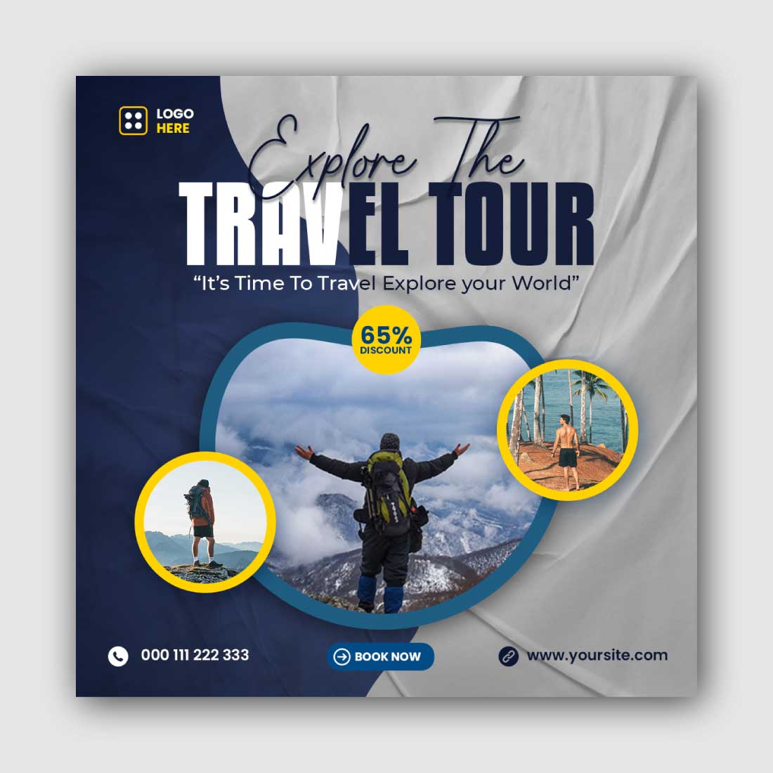 Travel Social Media Instagram Post Template cover image.