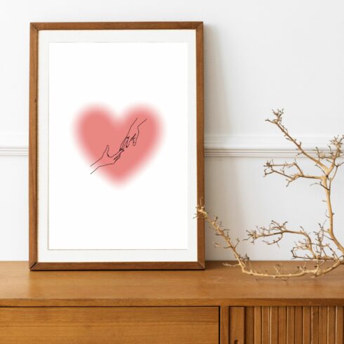 love Heart hand Printable, Drawing Print, Black Hands Artwork, Hand Poster,Original Minimalist Couple Art,Minimal Fine Decor - Digital Print cover image.