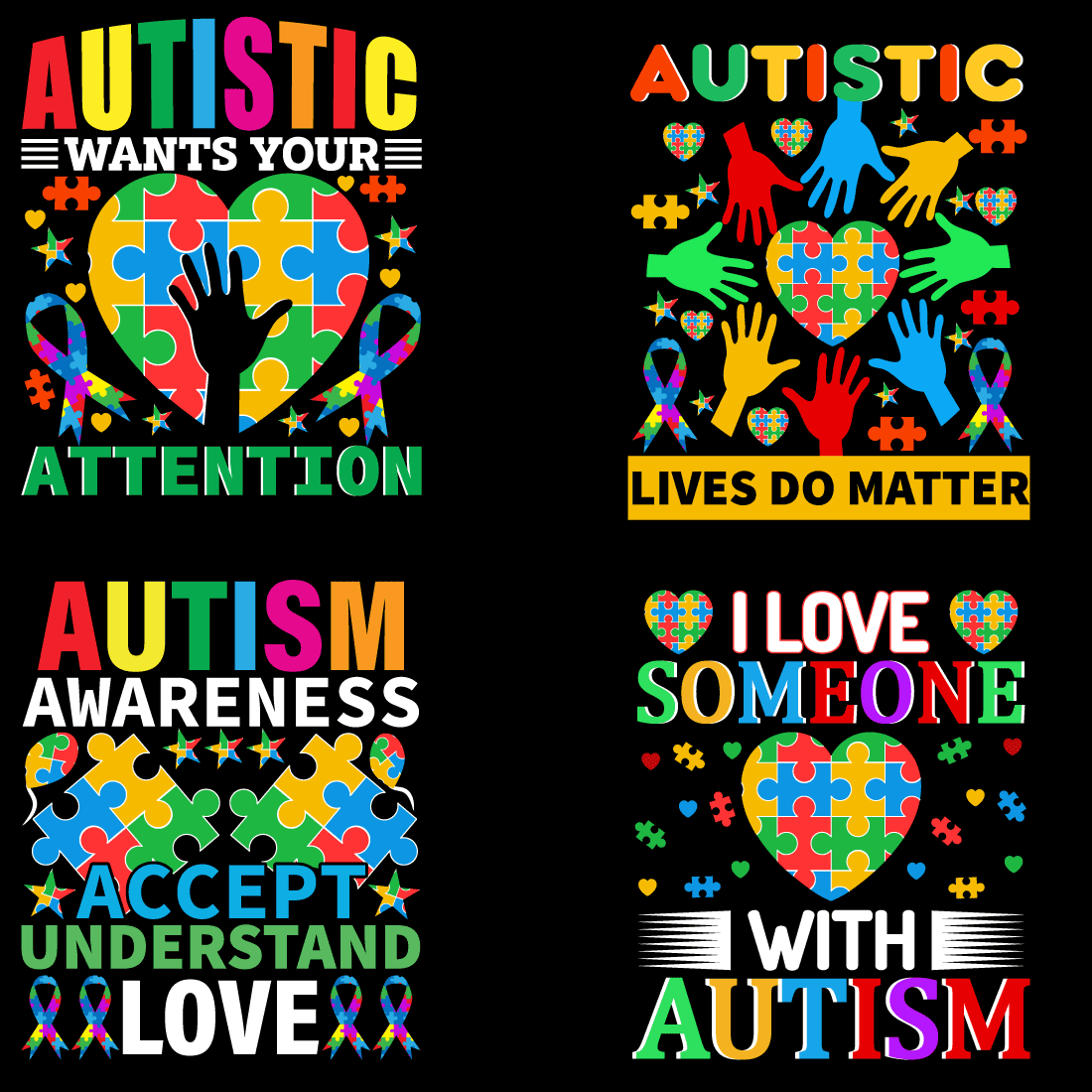 Autism t-shirt design cover image.