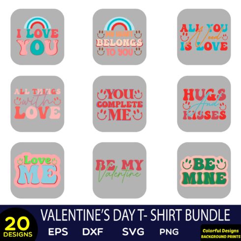 valentine's day t-shirt bundle cover image.