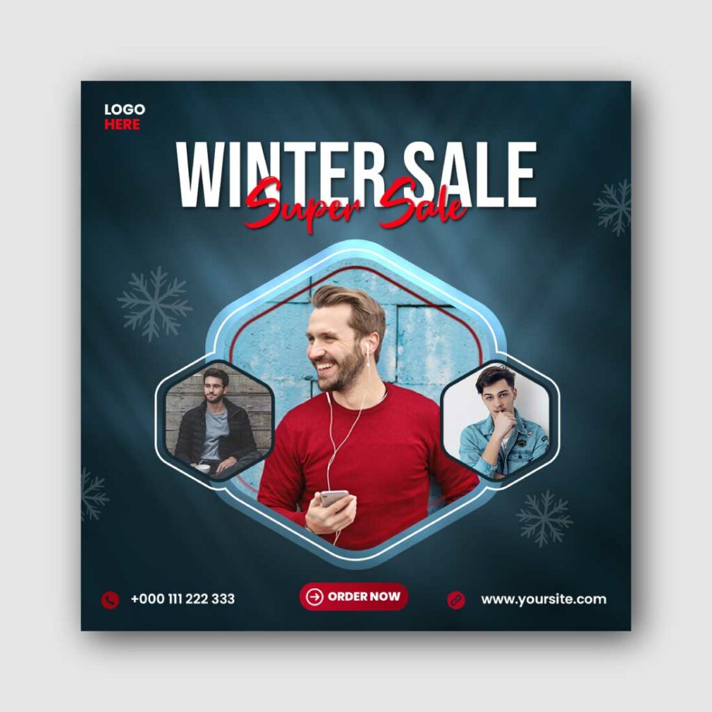 Winter collection sale Social Media Instagram Post Template - MasterBundles