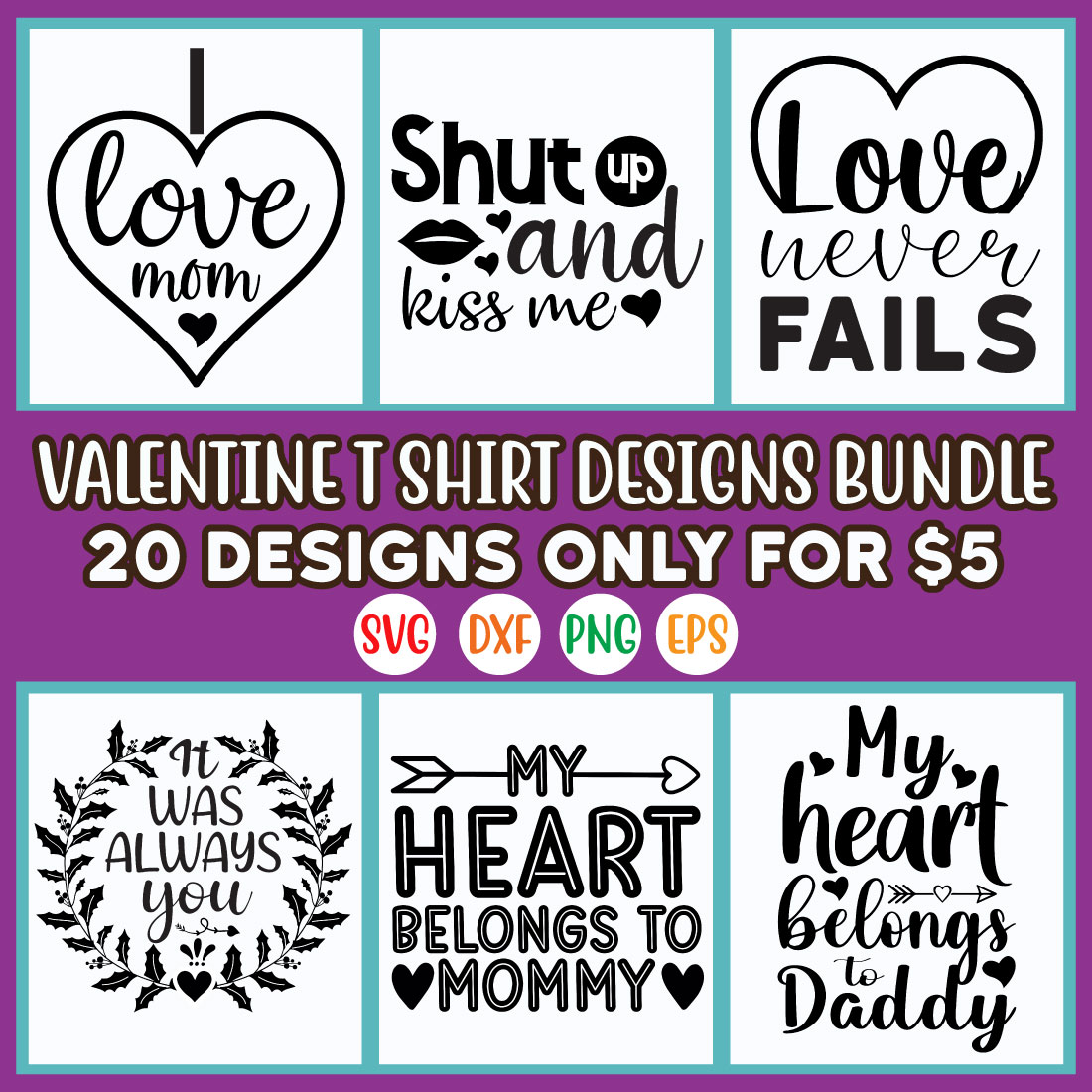 Valentines day Svg Bundle Vol02 cover image.