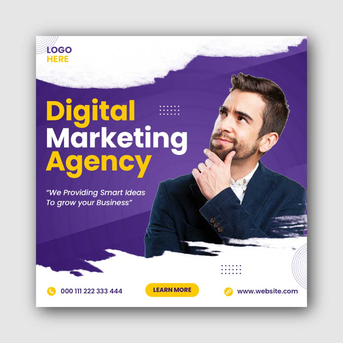 Digital Marketing agency Social Media Instagram Post Template cover image.