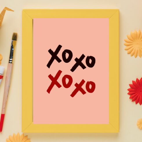 PRINTABLE XOXO Word Art Print, Minimalist Valentines Day Art Print, Wall Art Download, Simple valentines Home Decor - Digital Download cover image.