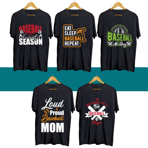Baseball SVG T Shirt Designs Bundle cover image.