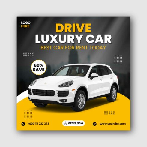Luxury Car Social Media Instagram Post Template cover image.